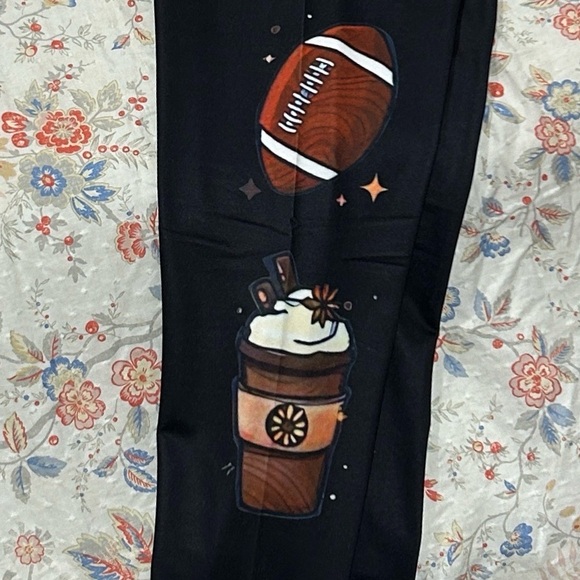 🏈 Halloween Print High Waist Workout Leggings, Casual Skinny - Picture 2 of 11